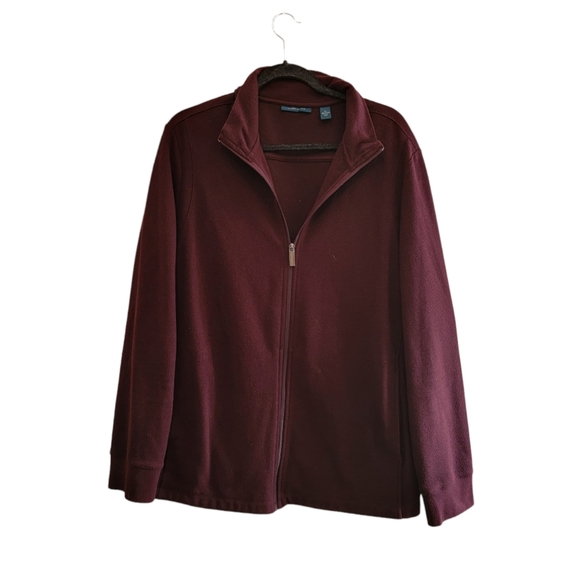 Perry Ellis Other - Burgundy Perry Ellis Men's Zip-Up Sweater